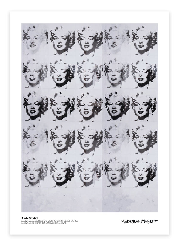 Andy Warhol Marylin Monroe in Black & White - Plakat