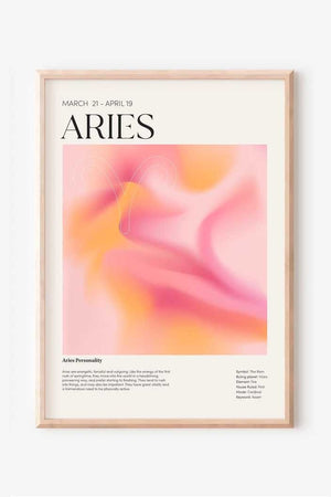 Aries - Farverig stjernetegns plakat Ellens Shop