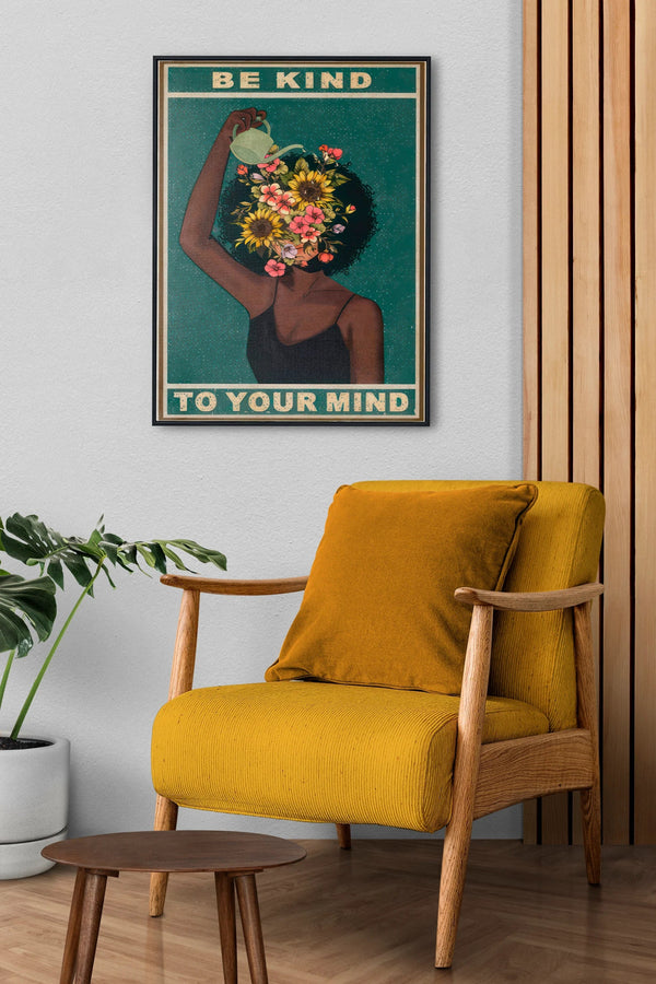 "Be Kind to Your Mind" Plakat – Smukt Design med Positivt Budskab