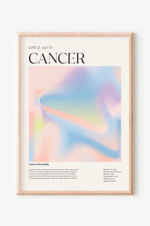 Cancer - Farverig stjernetegns plakat Ellens Shop