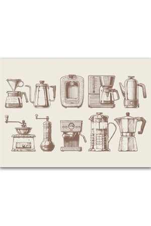Coffee Machines Plakat - Perfekt Poster Til Køkkenet