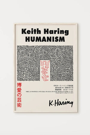 Humanism in Black - Keith Haring Plakat