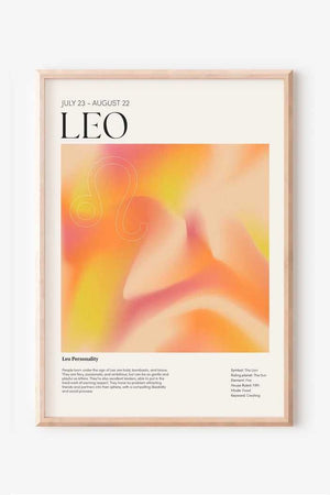 Leo - Farverig stjernetegns plakat Ellens Shop