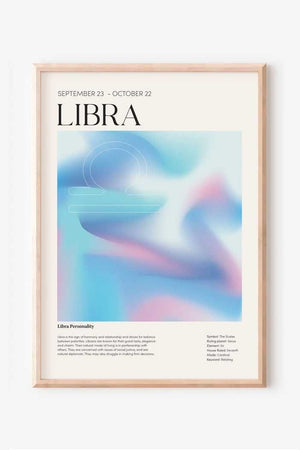 Libra - Farverig stjernetegns plakat Ellens Shop