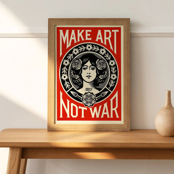 "Make Art Not War" Plakat – Ikonisk Budskab og Kreativ Stil