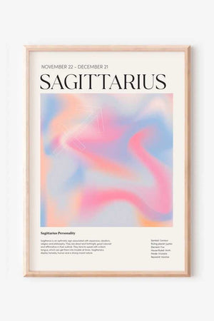 Sagittarius - Farverig stjernetegns plakat Ellens Shop